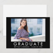 Mode Trendy Afstuderen Foto aankondiging (Voorkant / Achterkant)