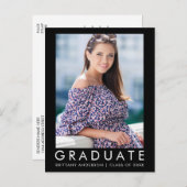 Mode Trendy Afstuderen Foto Party Invitation L Uitnodiging Briefkaart (Voorkant / Achterkant)