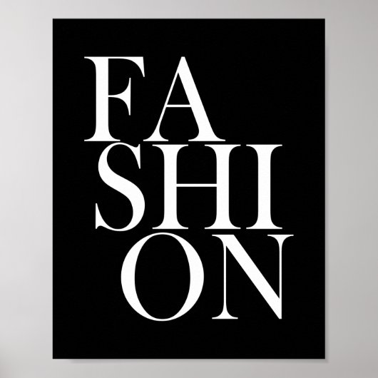 MODE - Trendy Black Typograaf Fashionista Quote Poster (Voorkant)