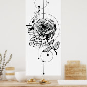 Mode trendy stijlvol pony tattoo design poster (Keuken)