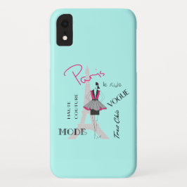 Mode Turquoise van de Eiffeltoren Case-Mate iPhone Case