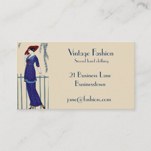  mode tweedehands kledingwinkel visitekaartje (Voorkant)