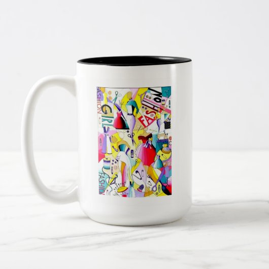 Mode Tweekleurige Koffiemok (Links)