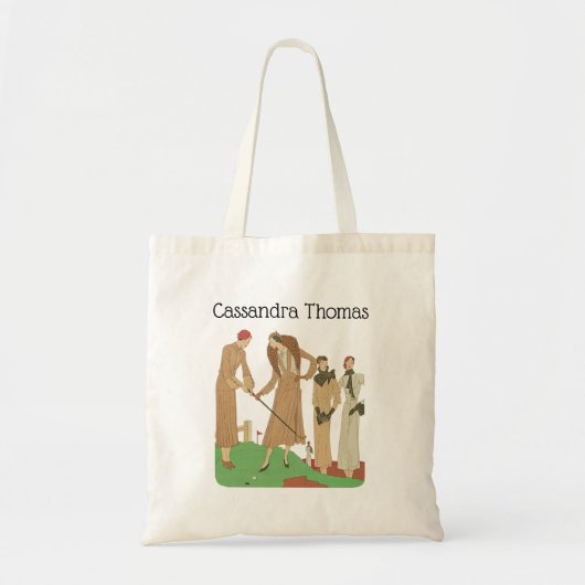 Mode uit de jaren 20 Mode dames spelen golf Tote Bag (Voorkant)