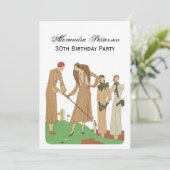 Mode uit de jaren 20 Modieuze dames die golf spele Kaart (Staand voorkant)