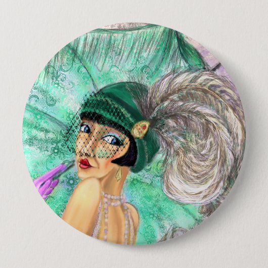 Mode Umbrella Lady Button - stijl (Voorkant)