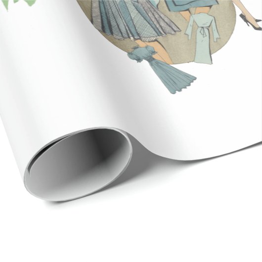 mode van 1920-1930-meisjes met vuursteentje  cadeaupapier (Rol Hoek)