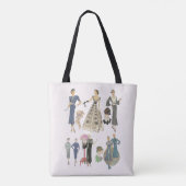 mode van 1920-1930-meisjes met vuursteentje tote bag (Achterkant)