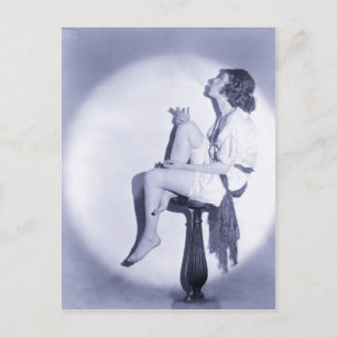 mode van 1920 met rookmodel briefkaart