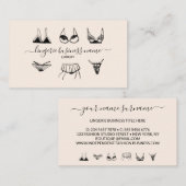 Mode van beige onderkleding Lingerie Visitekaartje (Voorkant / Achterkant)