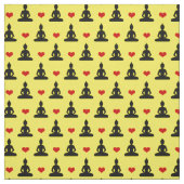Mode van boeddha en rode harten Fabric/boeddhisme Stof (Swatch)