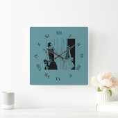 mode van  dame flapper 1920 vierkante klok (Huis)