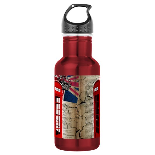 mode van de britse  telefooncel in londen waterfles  (Voorkant)