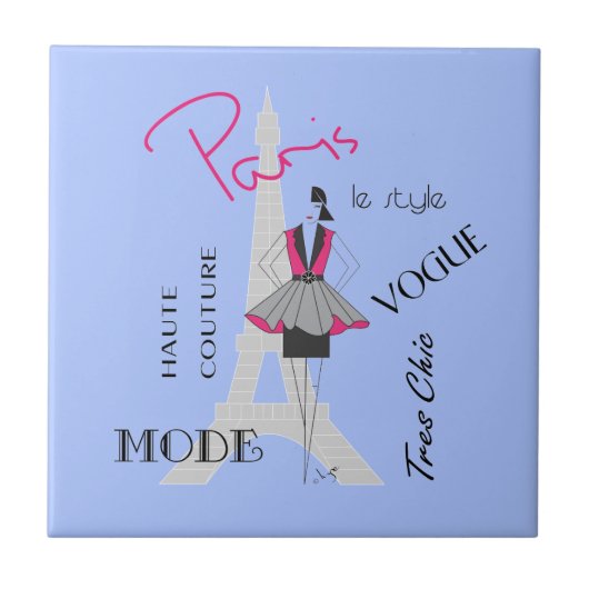 Mode van de Eiffeltoren van Parijs Tegeltje (Voorkant)