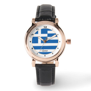 Mode van de Griekse vlag en de Griekse trendy Horloge