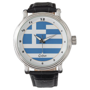 Mode van de Griekse vlag en de Griekse trendy Horloge