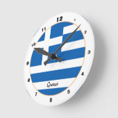 Mode van de Griekse vlag en de Griekse trendy Ronde Klok (Hoek)
