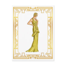  Mode van de jaren dertig: Gold Hollywood Gown Art