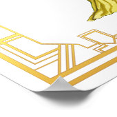 Mode van de jaren dertig: Gold Hollywood Gown Art Poster (Hoek)