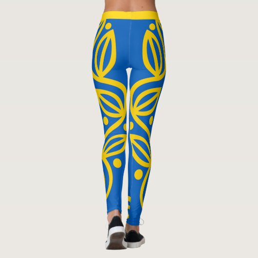 Mode van de Oekraïense en de Oekraïense vlag, vaka Leggings (Achterkant)