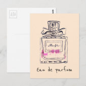 Mode van de parfumfles waterverf eau de parfum briefkaart (Voorkant / Achterkant)
