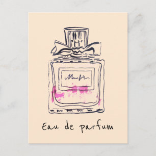 Mode van de parfumfles waterverf eau de parfum briefkaart