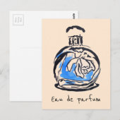 Mode van de parfumfles waterverf eau de parfum briefkaart (Voorkant / Achterkant)