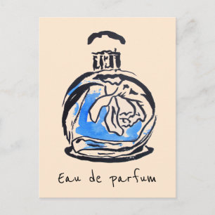 Mode van de parfumfles waterverf eau de parfum briefkaart