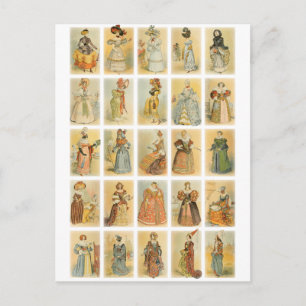 Mode van de Vintage in Parijs (middelbare leeftijd Briefkaart