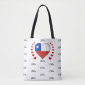 Mode van de vlag van Chili en van het hart van Chi Tote Bag (Voorkant)