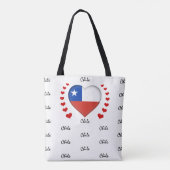 Mode van de vlag van Chili en van het hart van Chi Tote Bag (Achterkant)