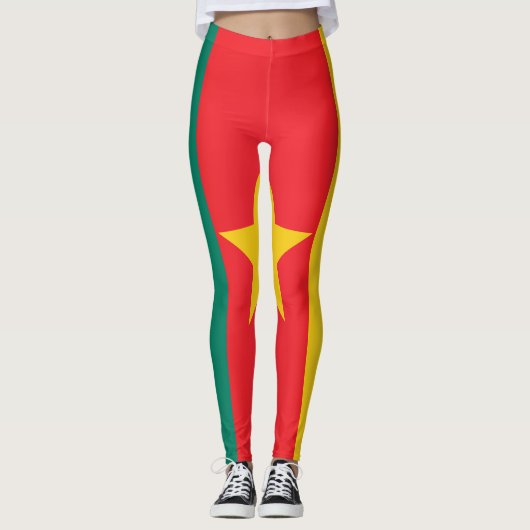 Mode van de vlag van Cool Cameroon Leggings (Voorkant)