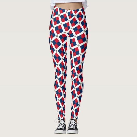 Mode van de vlag van de Dominicaanse Republiek, fa Leggings (Voorkant)