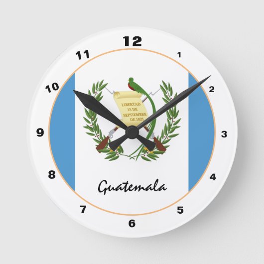 Mode van de vlag van Guatemala en trendy van Guate Ronde Klok (Voorkant)