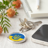 Mode van de vlag van Oekraïne en Oekraïne, reizen/ Sleutelhanger (Zijkant)