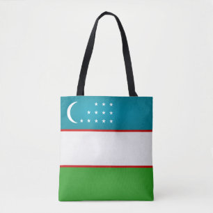 Mode van de vlag van Oezbekistan Tote Bag