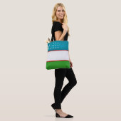 Mode van de vlag van Oezbekistan Tote Bag (Op model)