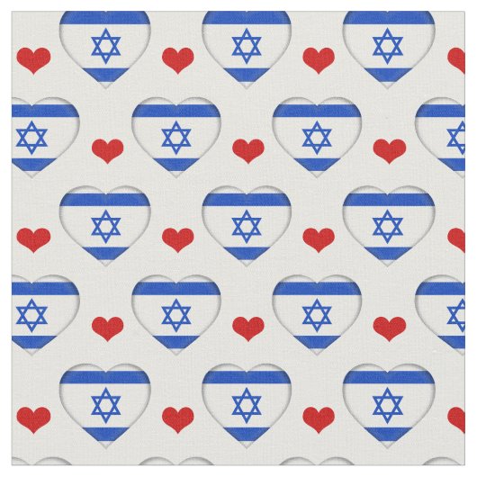 Mode van Israel Flag & Red Heart Stof (Close Up)