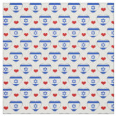 Mode van Israel Flag & Red Heart Stof (Swatch)