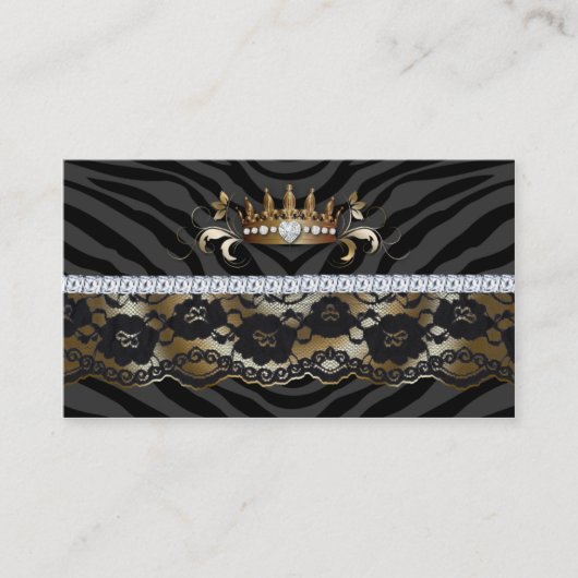 Mode van juwelen Visitekaartje Zebra Gold Crown (Voorkant)