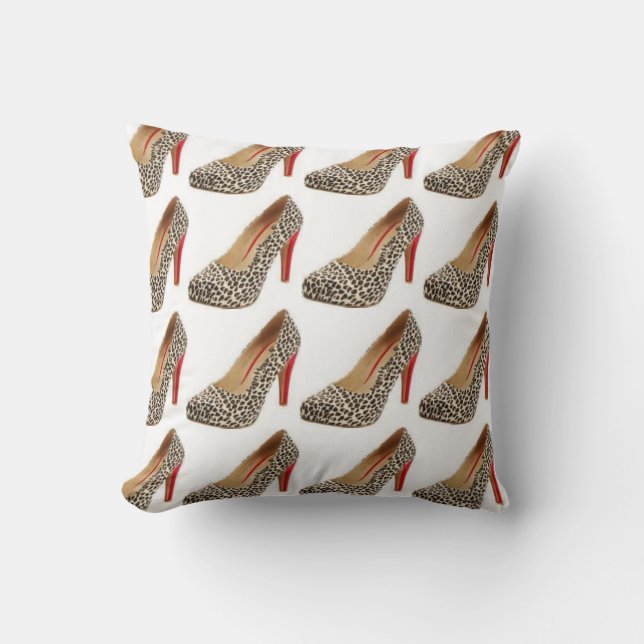 Mode van Leopard Shoe Diva Pillow Kussen (Voorkant)