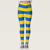 Mode van Oekraïne en Oekraïne over de vlag Stripes Leggings (Voorkant)