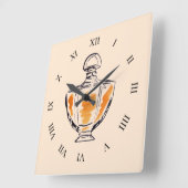 Mode van parfumeflesjes illustratie pop kunst vierkante klok (Hoek)