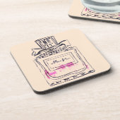 Mode van parfumflesjes, afbeelding van waterverf bier onderzetter (Linkerzijde)