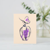 Mode van parfumflesjes, afbeelding van waterverf briefkaart (Staand voorkant)