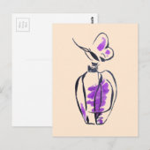 Mode van parfumflesjes, afbeelding van waterverf briefkaart (Voorkant / Achterkant)