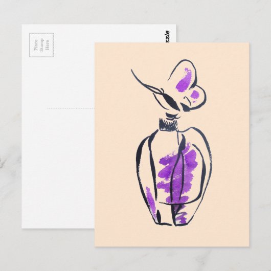 Mode van parfumflesjes, afbeelding van waterverf briefkaart (Voorkant / Achterkant)