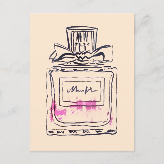 Mode van parfumflesjes, afbeelding van waterverf briefkaart (Voorkant)