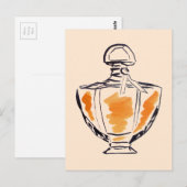Mode van parfumflesjes, afbeelding van waterverf briefkaart (Voorkant / Achterkant)