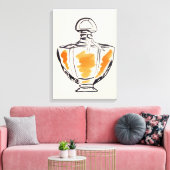 Mode van parfumflesjes, afbeelding van waterverf canvas afdruk (Insitu (Woonkamer))